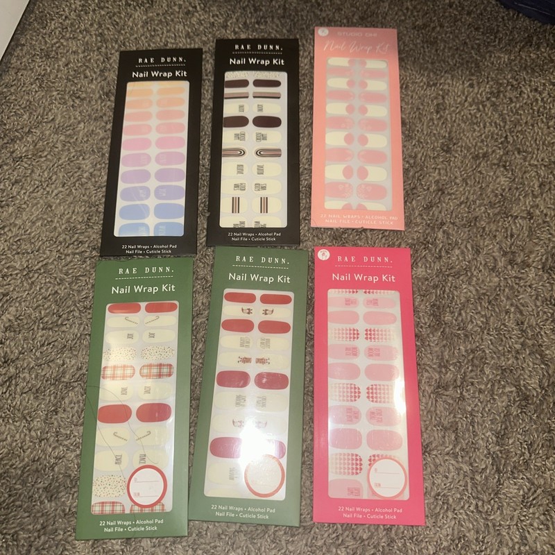 Studio Oh/Rae Dunn Nail Wrap Kit Nail Wrap Stickers Pack of 6 Brand New Sealed 