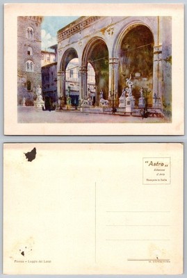 Florence Loggia dei Lanzi Italy Astro Art Postcard M. Danesi Roma