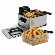 Electric Deep Fryer   4.5L Deep Fryer with Basket with 2-Quart and 4-Quart Ba...