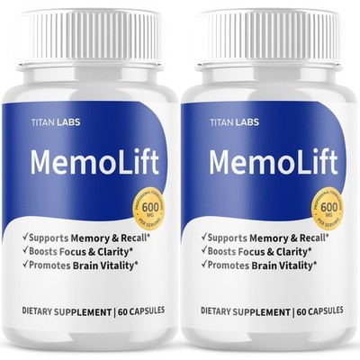 (2 Pack) MemoLift Pills - Brain Health & Cognitive Support Supplement 120 Caps