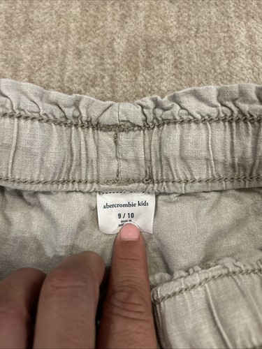 Abercrombie Kids, Girls Tan Linen Drawstring Pants Size 9/10 - Picture 4 of 6