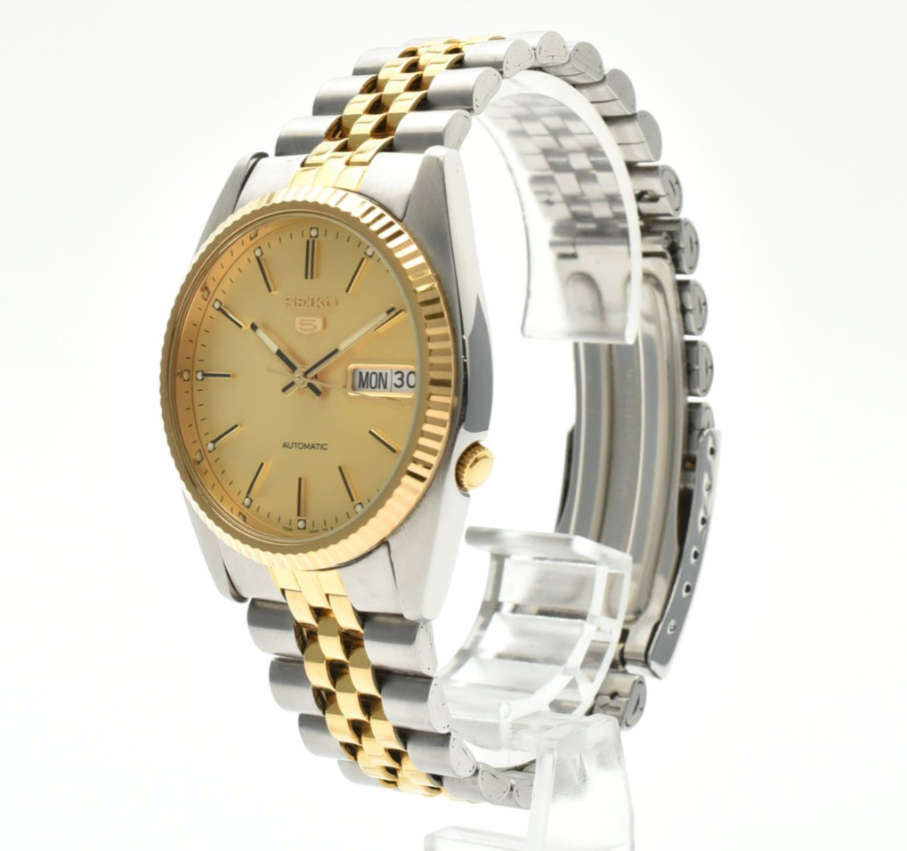 JAPAN Day/Date Dial Watch 5 MINT】SEIKO Gold Men's 7S26-3110 AT 【Near 36mm From - vintagewatches.pk