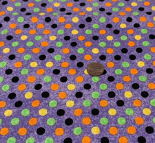 Colorful Dots (Orange Yellow Green Black) on Purple * RJR Fabrics * 100% Cotton