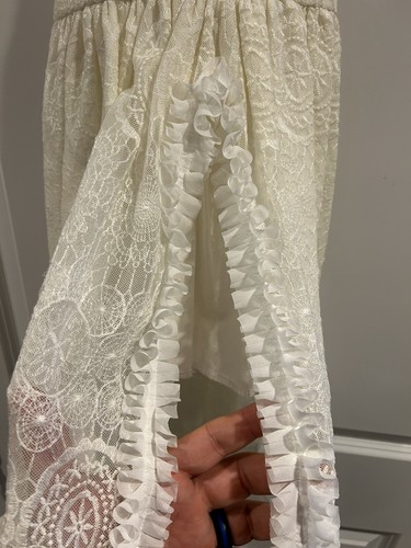 💃🏻 Ivory Party Dress Silk w/ slit in the front Size (2-4?) - USED (READ) - Picture 10 of 12