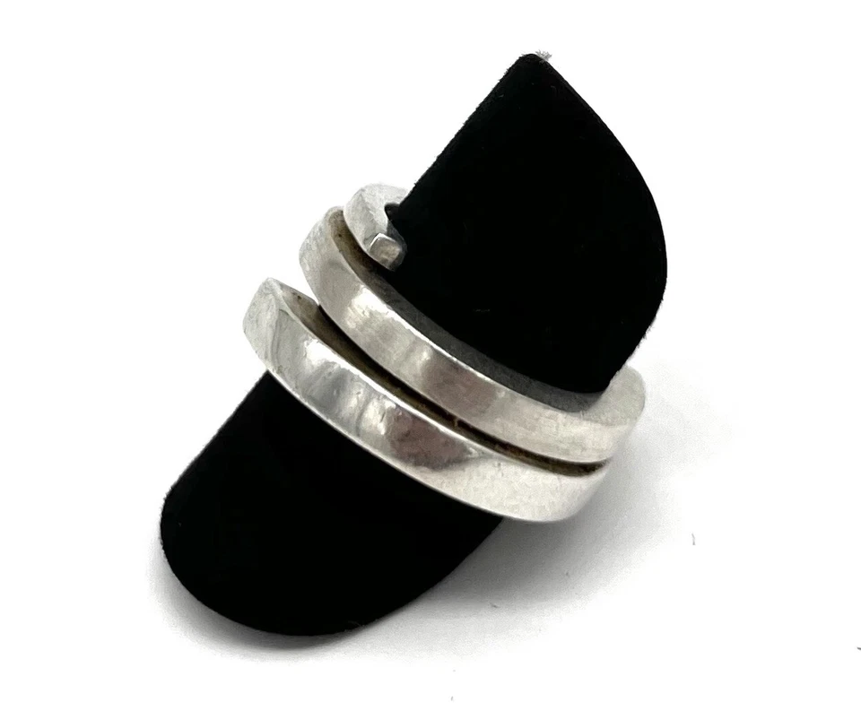 925/- Silberring, Bandring, Muster, Pierre Cardin, Gr. 53, 10 mm breit - Bild 2 von 4