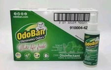 Odoban Disinfectant Fabric And Air Freshener Original Scent. 4oz Spray Lot Of 12