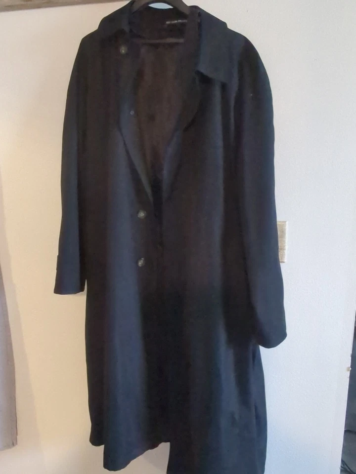 CHAPS RALPH LAUREN Men's BLACK Overcoat Long Micro suede 46L - Image 2 of 4