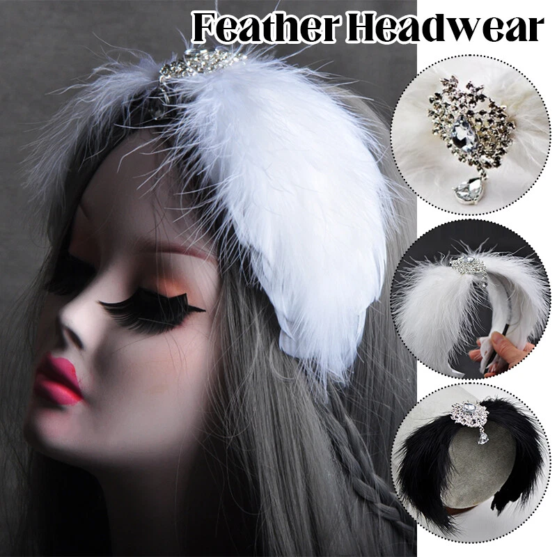 Swan Dance Performance Headwear Feather Ballet Costume Accessories Headwear 1x - Image 2 of 4