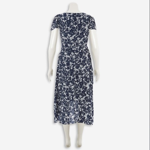 DKNY Navy-Cream midi summer dress size: 16-18 NEW - Picture 2 of 11