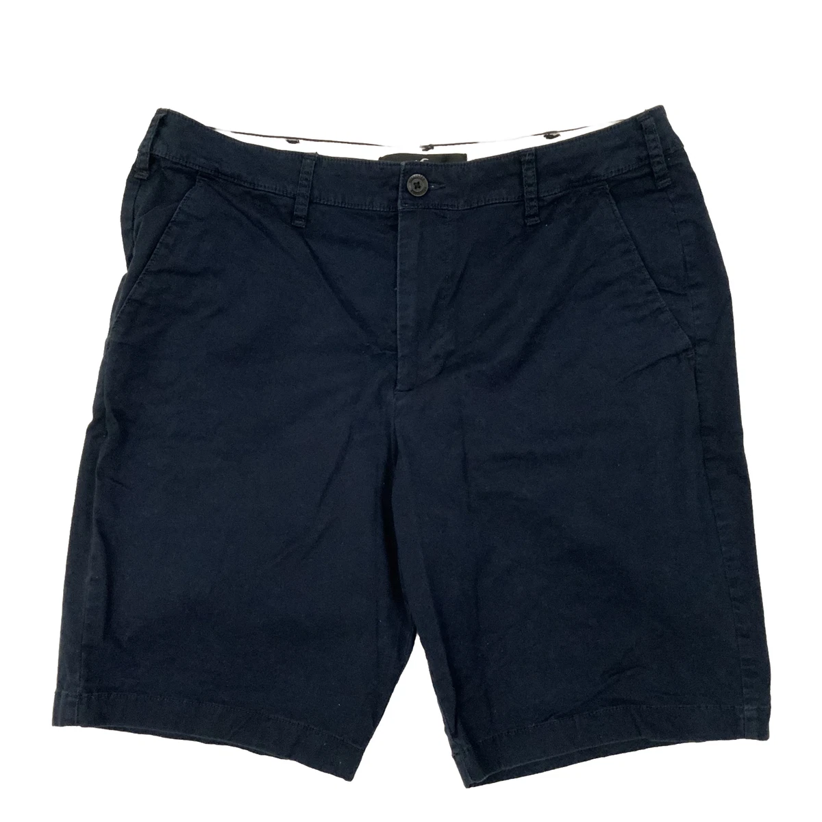 Hollister Epic Flex Classic Shorts Navy Blue 9 Inseam Flat Front