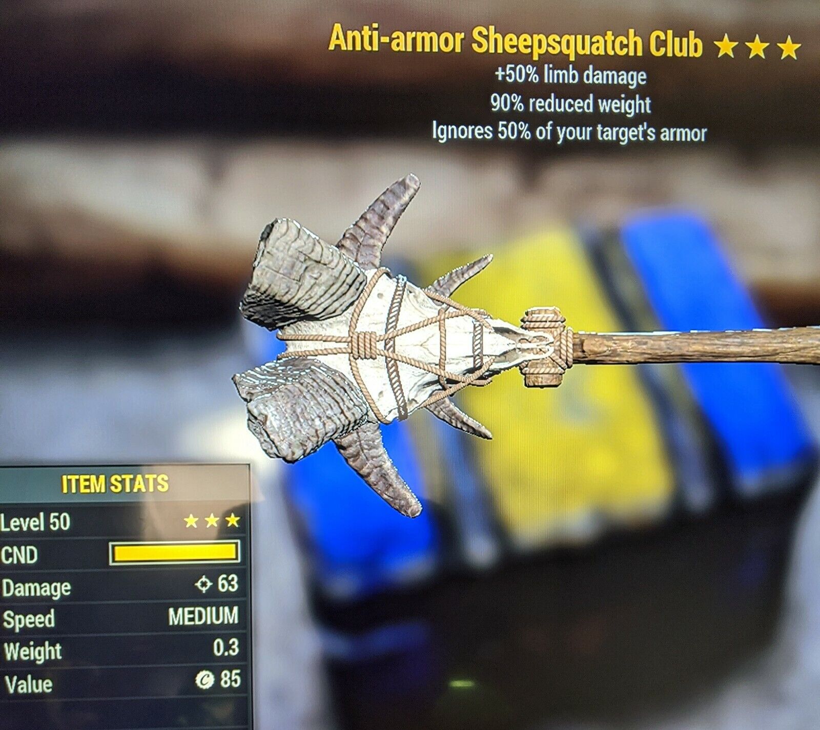 Anti Armor Sheepsquatch Club fallout Xbox