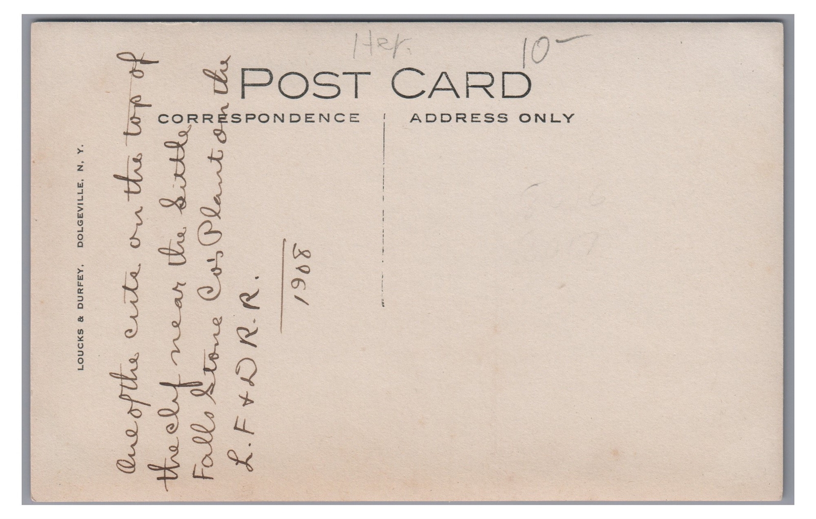 RPPC LF&D LITTLE FALLS & DOLGEVILLE NY Railroad Train Tracks Real Photo