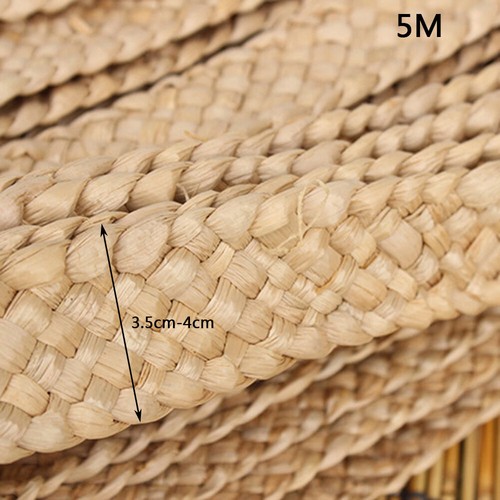 2M 5M Straw Weaving Braid Material 7 Strand Hat Bags DIY Handmade Craft 3.5-4CM - Picture 9 of 11