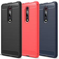 Custodia per Xiaomi Mi 9T design fibra di carbonio sottile flessibile morbida TPU cover telefono