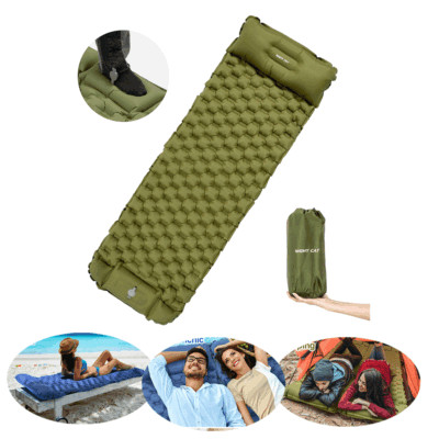 Ultralight 1 Person Camping Sleeping Pad w/ Pillows Self Inflating Travel Bed US