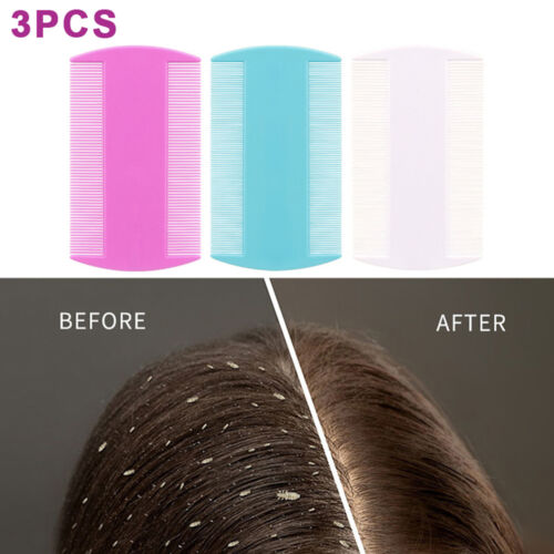 3pcs Lice Comb Floh doppelseitig Nit Beauty Salon Haarkopf Läuse Plastik  - Bild 1 von 15