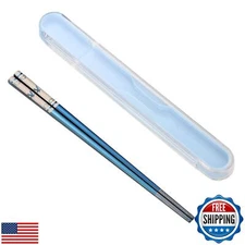 Portable Chopsticks Reusable with Case,Metal Stainless Steel Chopstick with T
