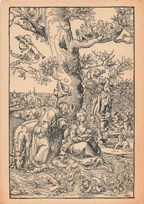 Old postcard peace on the run to Egypt Cranach unused postcard f3443f