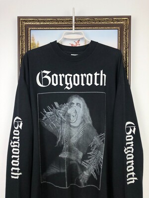 Rare Vintage 90's Gorgoroth Pest 1996 Band Long Sleeve Shirt Tee