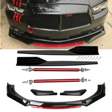 For Dodge Charger Front Bumper Lip Spoiler Splitter Rear Lip Side Skirt Body Kit