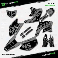 Black & Gray Slick Racing Graphics Kit fits 08-18 Kawasaki KLX450 Klx 450 Decal