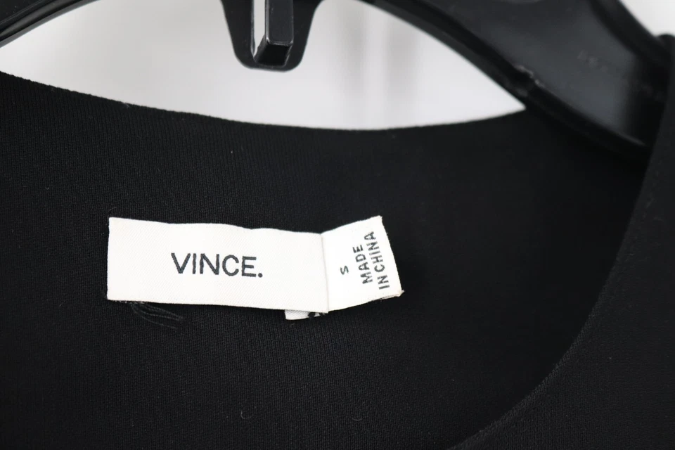 vince Blouse women's S black zip neck Draped shell sleeveless top solid - Image 4 of 4