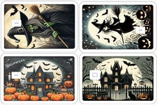 Halloween ATM Debit Credit Card Skin Sticker Haunted House Black Cat Pumpkin USA