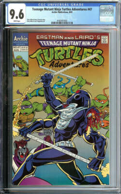 TEENAGE MUTANT NINJA TURTLES ADVENTURES #47 CGC 9.6 WHITE PAGES // ARCHIE 1993