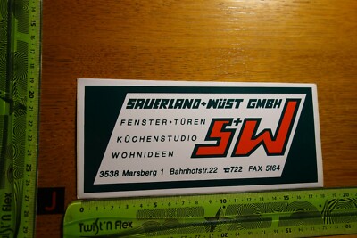 Alter Aufkleber Handwerk Bau S+W SAUERLAND+WÜST Fenster Türen MARSBERG