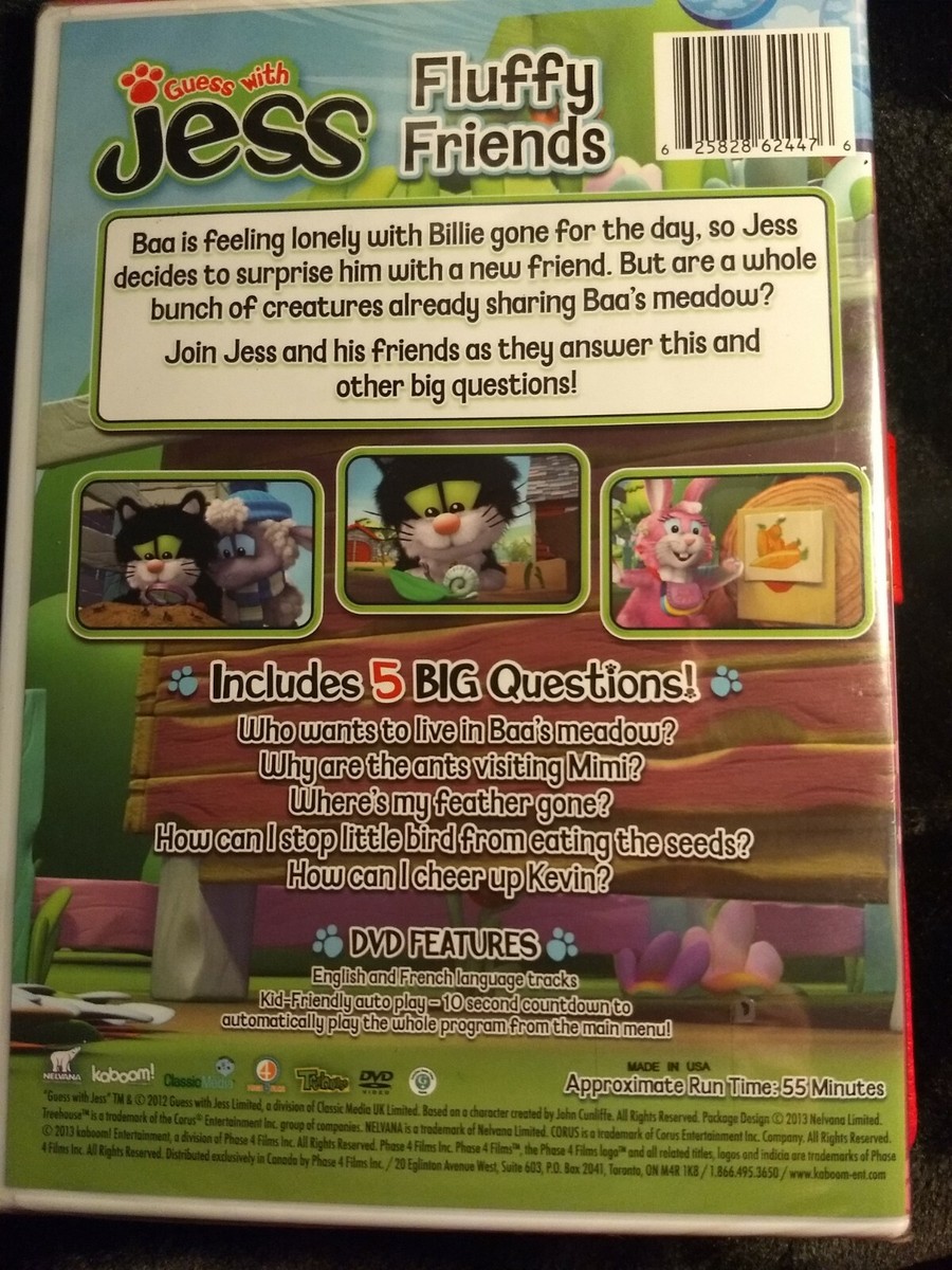 Guess With Jess: Fluffy Friends (DVD, 2013, Canadian) for sale