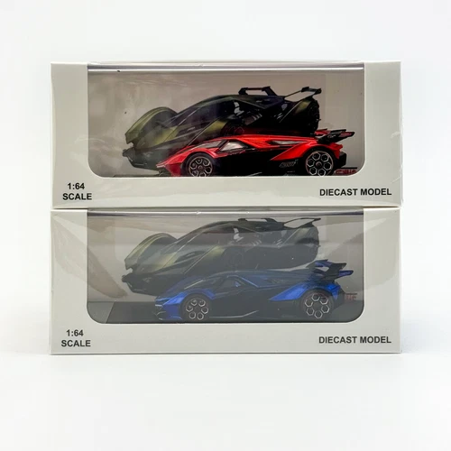 LMF 1:64 Lamborghini V12 VGT Car Model Alloy Diecast Display Gifts Red/blue - Picture 5 of 23