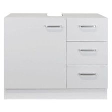 Waschbeckenunterschrank "Knut" polarwei&szlig; matt mit 3 Schubladen, 63x54x30cm