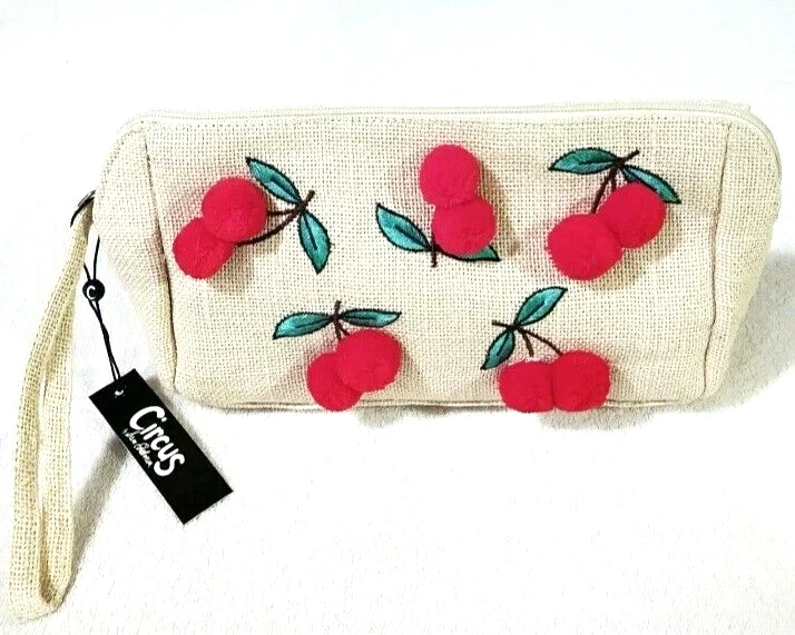 Bolso clutch Circus Sam Edelman rojo cereza bordado natural multicolor nuevo con etiquetas Foto 2 de 4