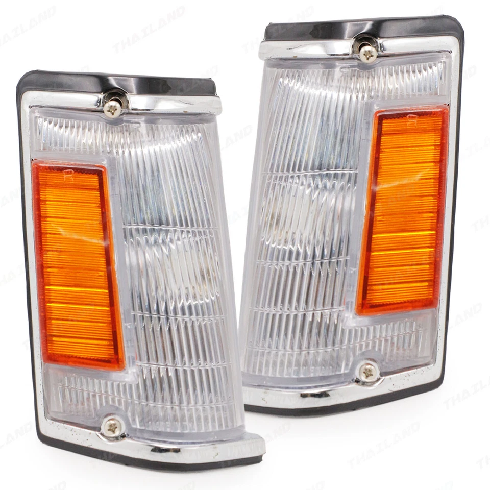 Corner Lights Front Black Chrome Pair Fits Toyota Corolla KE70 TE72 DX 1982 1984 Foto 3 de 4
