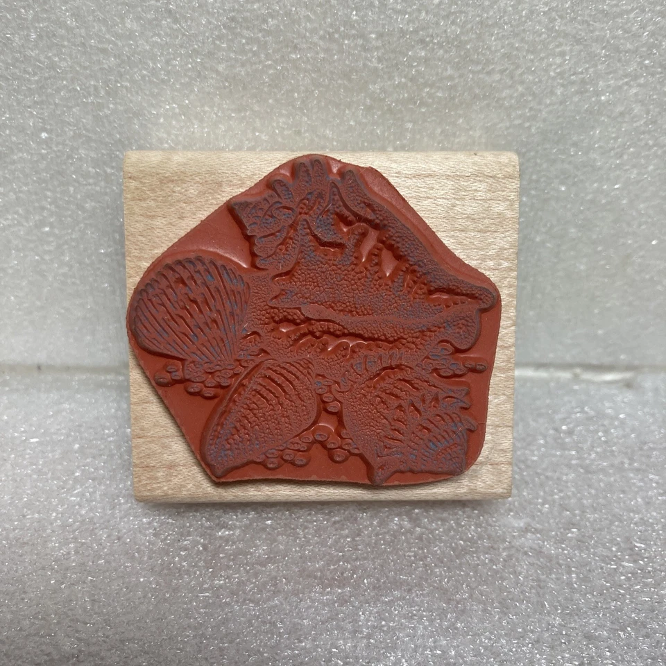 Rubber Stampede Stamp A817E Seashells 4 Ocean Shells Collage Conch Scallop Cone - Image 2 of 4