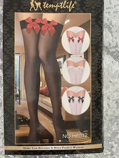 sexy black stockings with red bow fetish