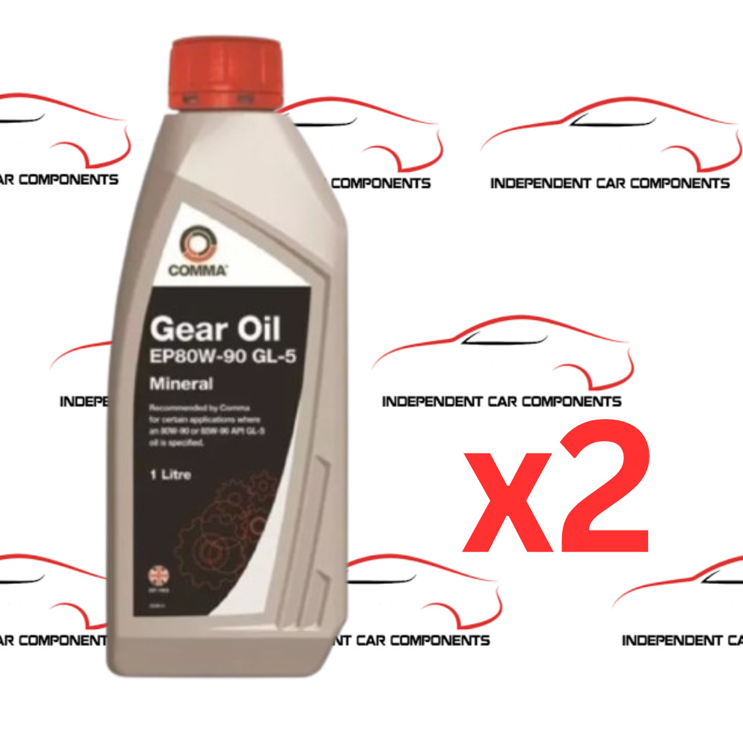 x2 Comma EP80901L EP80W-90 GL-5 Gear Oil - 1 Litre