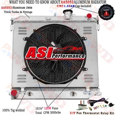 4 Row Aluminum Radiator Fan Shroud For Chevy Colorado GMC Canyon 3.5L 2004-2012