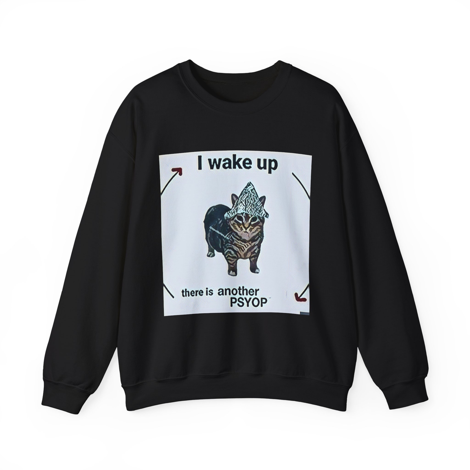 Wake Up Another Psyop Graphic Print LS Unisex Heavy Blend™ Crewneck Sweatshirt