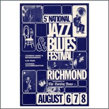 Who Yardbirds Animals 65 5th National Jazz & Blues Festival Richmond Handbill UK