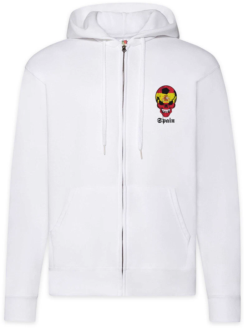 Spain Football Skull Flag Zipper Hoodie Flagge EspaÃ±a Fan Fußball Spanien