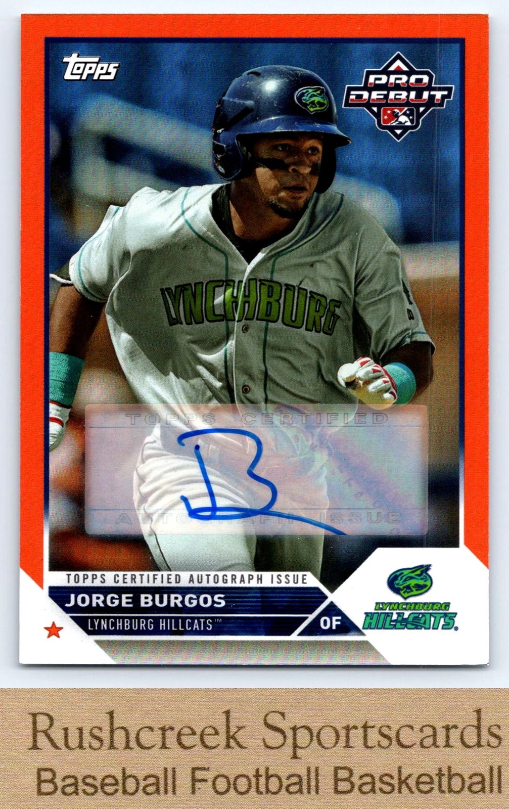 2023 Topps Pro Debut #PD-61 Jorge Burgos Auto Orange 1/25