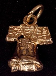 Authentic Rare 1960's Liberty Bell Aladdin Hotel Sterling Silver Gold Plated Charm