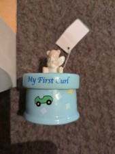 Precious Keepsake My First Curl Box Blue ceramic