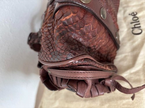 Bolso de hombro de cuero Chloe Silverado marrón usado auténtico hecho en Italia - Imagen 14 de 18