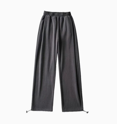Women Drawstring Sweatpants Wide Leg Straight Trousers Elastic Waist Pants - Picture 13 of 20