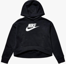 NEW  Nike Sportswear Club Girl's Black Fleece Hoodie Pullovers Size Large 383A