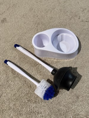 Compact Toilet Brush & Strong-Suction Plunger Set - Elegant Bathroom Essentials