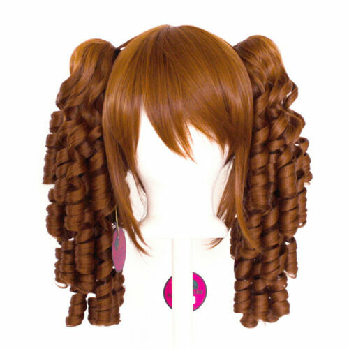 Lolita Full Curly Wig With Pigtails - Wavy Cosplay Costume Wig For Halloween Party