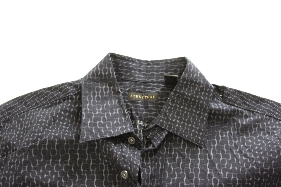 NWT Structure Geometric LONG SLEEVE SHIRT Small S 15 x 33/34 - Image 3 of 4